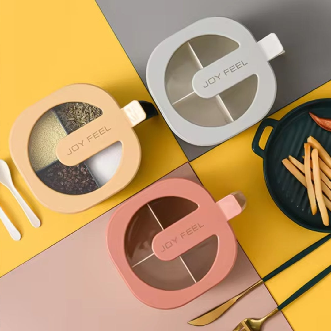 4-Grid Spice & Box with Spoons