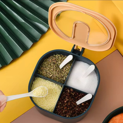 4-Grid Spice & Box with Spoons
