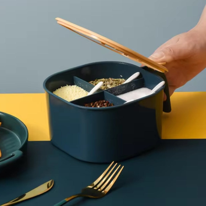 4-Grid Spice & Box with Spoons